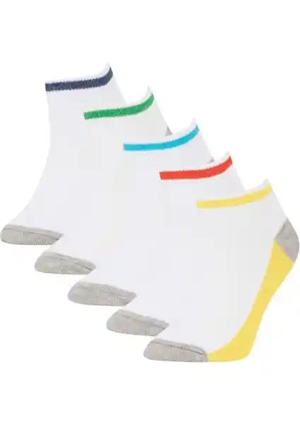 DeFacto Erkek Çocuk 5'li Pamuklu Patik Çorap Seti Günlük ve Spor Kullanımına Uygun
