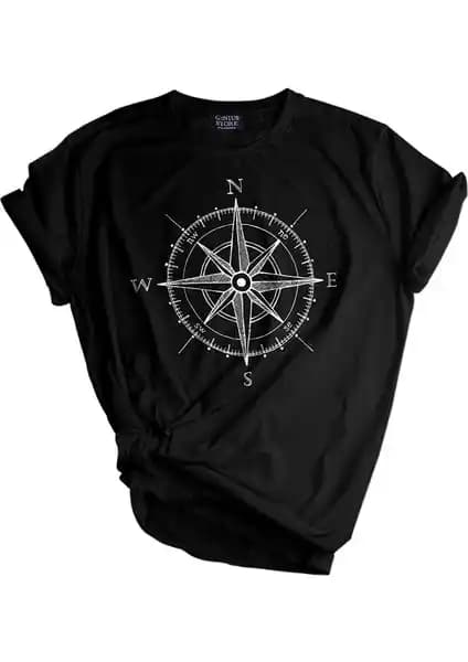 Genius Store Erkek Baskılı Outdoor Tişört Siyah Yüksek Kalite ve Konforlu Tasarım