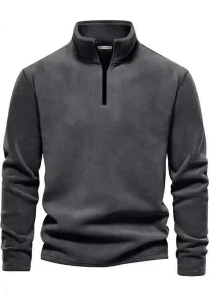 Ghassy Co Erkek Yarım Fermuar Dik Yaka Polar: Şık ve Sıcak Kış Giyim Seçeneği