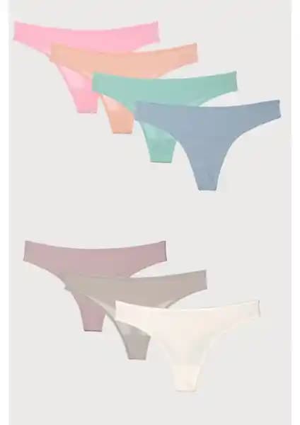 Nicoletta Kadın Tanga Külot 7'li Paket Konfor ve Şıklık Sunan Günlük İç Giyim