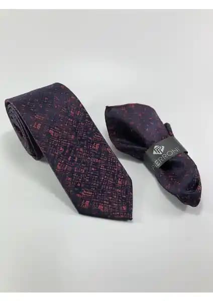 Pierroni Erkek Kravat ve Mendil Seti Modern ve Şık Tasarım ile Günlük ve Özel Kullanım İçin