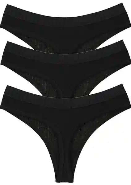 Vanilya Secret Kadın Tanga Külot 3'lü Paket Günlük Konfor ve Şıklık Sunar