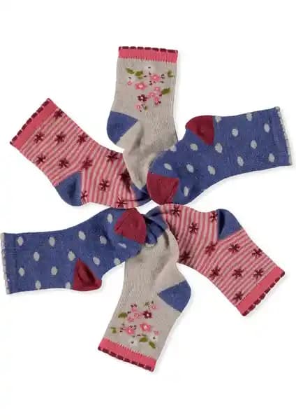 Albio Çiçekli 3'lü Soket Çorap Bebekler İçin Sağlıklı ve Şık Yazlık Seçenek