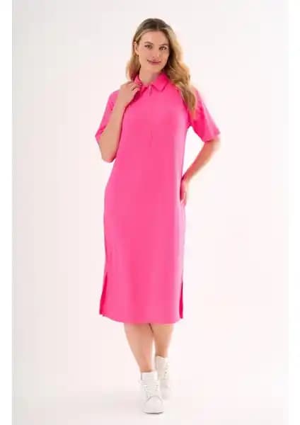 Alexander Gardi Fitilli Fermuar Detaylı Gömlek Yaka Elbise - Günlük Şıklık ve Konfor İçin Modern Tasarım