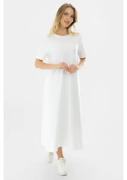 Almila Kısa Kollu Maxi Penye Elbise 2029 Günlük ve Şık Kullanım İçin Uygun Kadın Elbisesi