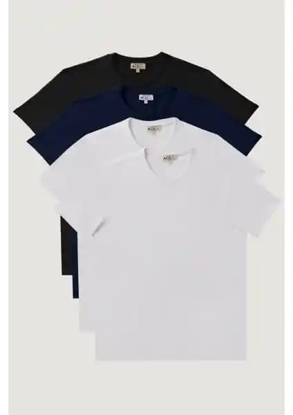 Altınyılz Classics Erkek Slim Fit Dar Kesim Bisiklet Yaka 4'lü Tişört Paketi