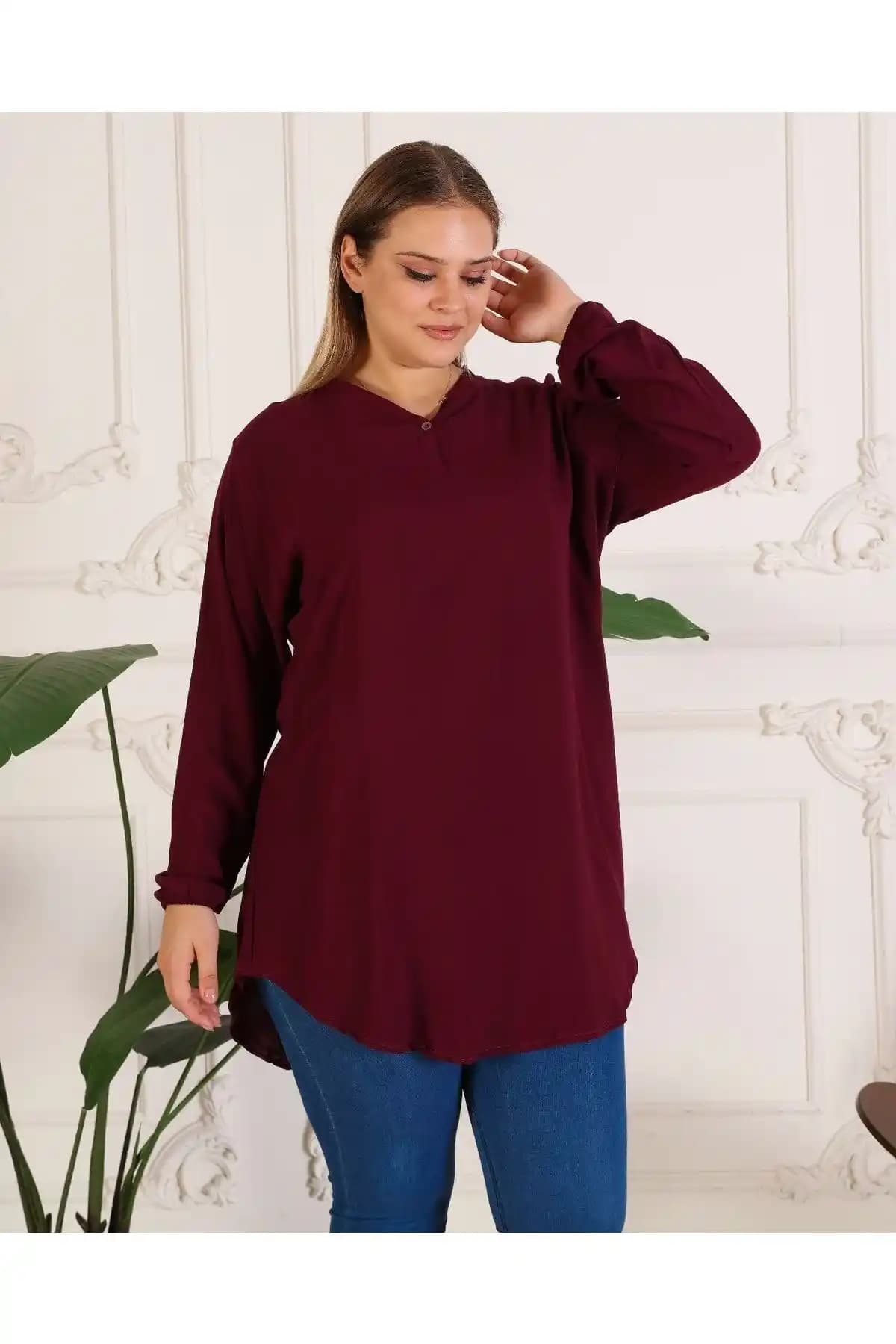 Belmando Viskon Kumaş Kadın Tunik Modern ve Rahat Tasarımıyla Günlük Kullanım İçin Uygun