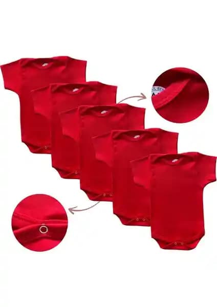 Betül Bebek Organik Pamuk Kısa Kollu 5'li Set Bebekler İçin Sağlıklı ve Şık Giyim Seçeneği