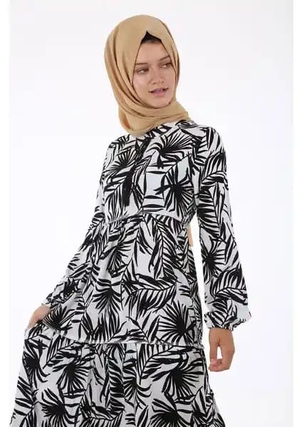 Bigdart 1627 Yaka Bağcıklı Tesettür Elbise Modern Tasarım ve Konfor Bir Arada