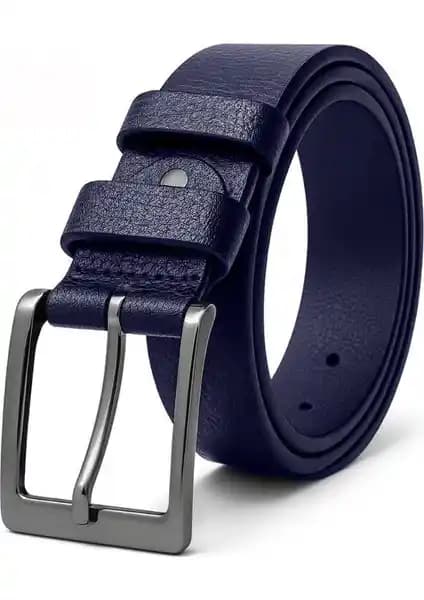 Bosskan Lacivert Hakiki Deri Erkek Pantolon Kemeri Şıklık ve Dayanıklılık Sunar