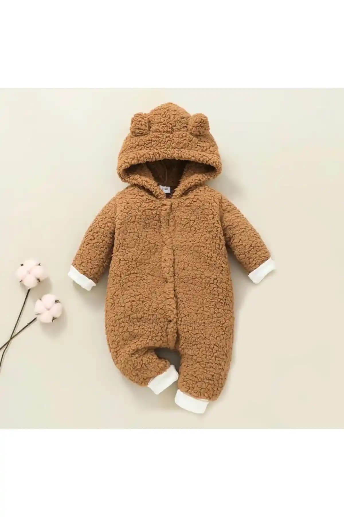 Bubito Kışlık Kapşonlu Bebek Peluş Welsoft Tulum Konfor ve Şıklık Sunar