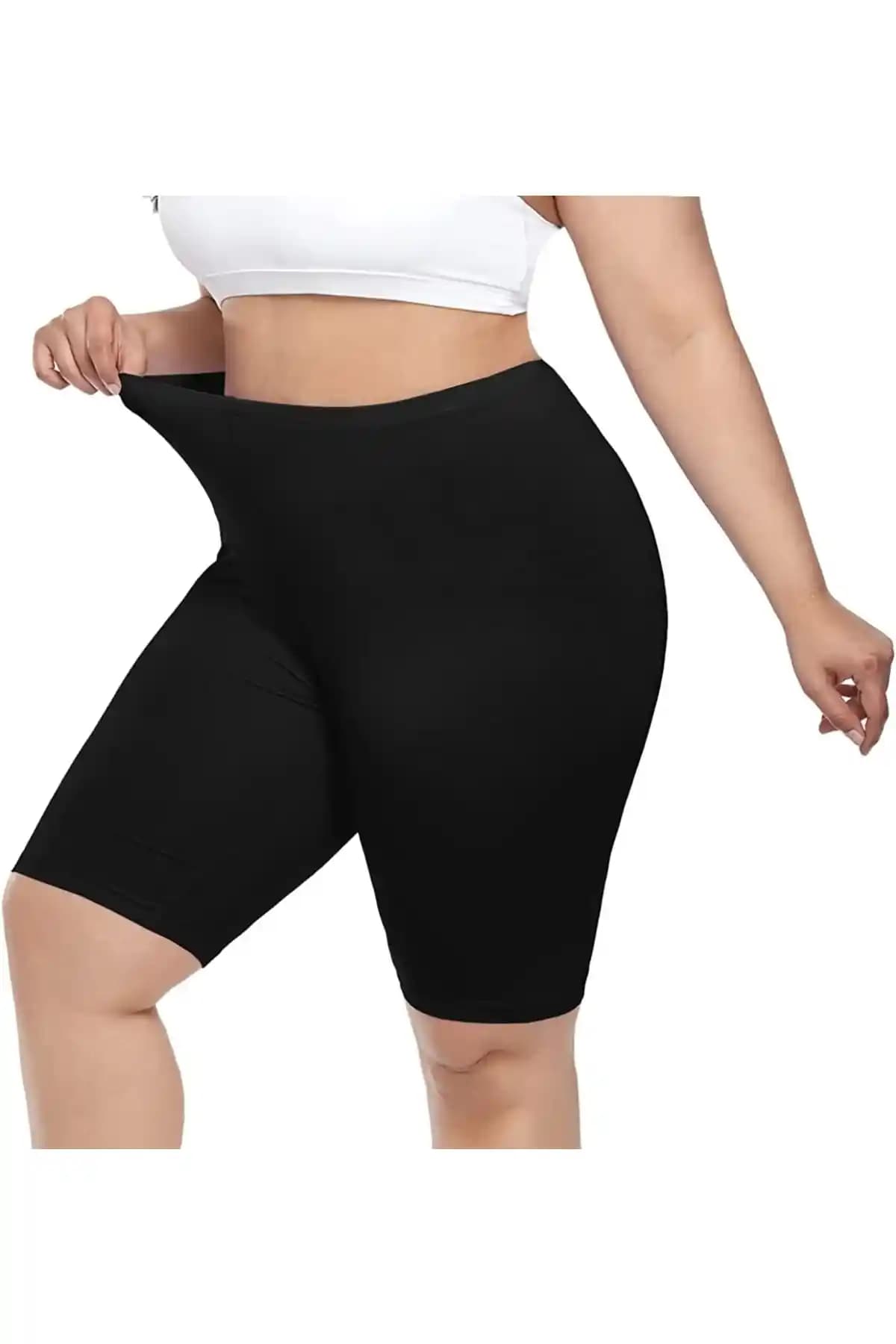 Buğlem Collection Penye Diz Üstü Likralı Şort Günlük ve Spor Kullanımına Uygun