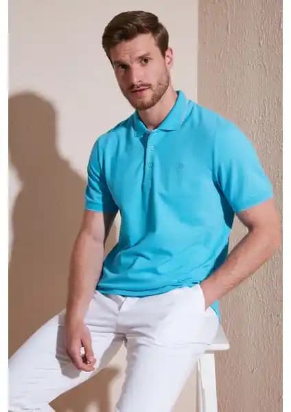 Buratti %100 Pamuk Polo Yaka T-Shirt Erkekler İçin Şıklık ve Konfor Sunar