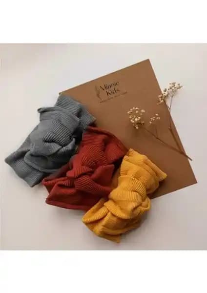 Calmina Kids Kız Bebek ve Çocuklar İçin Şık ve Kullanışlı Ribana Bandana Seti