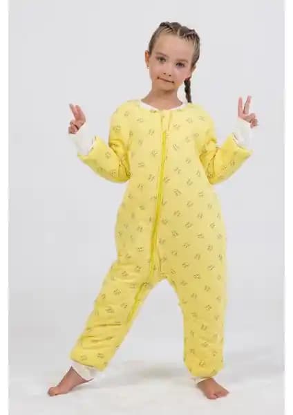 Cantoy Çocuk Uyku Tulumu 2.5 Tog Kalın Elyaf Dolgulu Pamuklu Desenli Güvenli Uyku İçin
