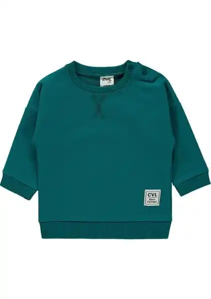 Civil Baby Erkek Bebek Sweatshirt 6-18 Ay Petrol Yeşili Yumuşak ve Rahat Tasarım