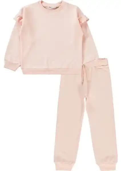 Civil Girls Kız Çocuk Eşofman Takımı 6-9 Yaş Pudra Renk Şıklık ve Konfor Bir Arada
