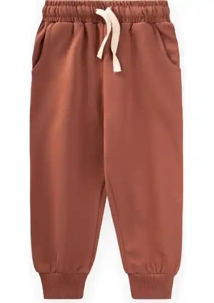 Çocuklar İçin Konforlu ve Şık Kiremit Renkli Cepli Eşofman 1-10 Yaş Arası