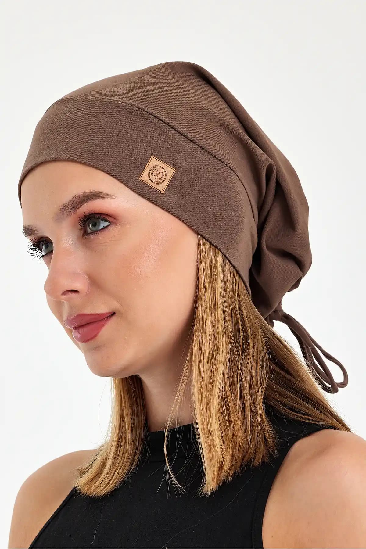 Çok Yönlü Kahverengi Ip Detaylı Tasarım 4 Mevsim Şapka Bere ve Buff Ürünü