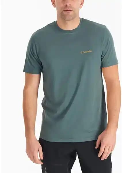 Columbia CS0282 CSC M Erkek Kısa Kollu Brushed Logo Tişörtleri Günlük ve Outdoor Kullanım İçin