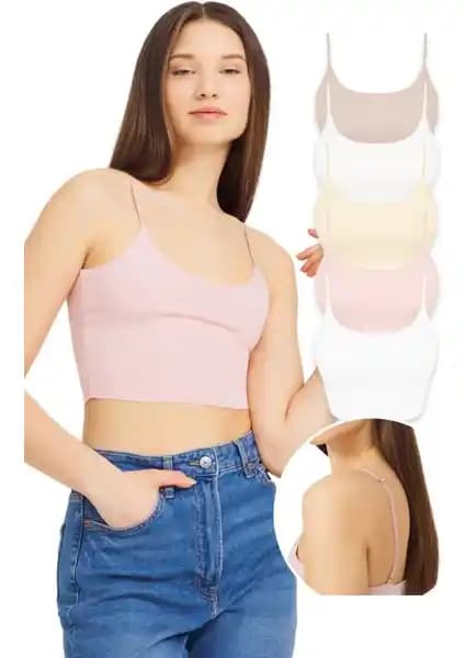 Cottonhill Ayarlanabilir İnce Askılı Lazer Kesim Crop Büstiyer Detayları ve Kullanım Özellikleri