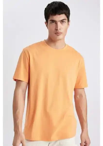 DeFacto %100 Pamuk Regular Fit Bisiklet Yaka Basic Tişört Günlük ve Şık Kullanım İçin