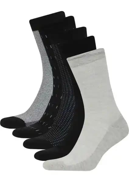 DeFacto Erkek 5'li Pamuklu Uzun Çorap Seti Günlük ve Kış Kullanımı İçin Uygun