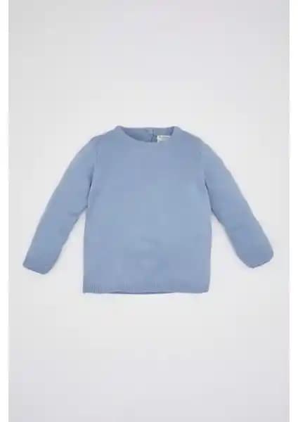 DeFacto Erkek Bebek Bisiklet Yaka Basic Düz Triko Kazak Günlük Kullanım ve Şıklık İçin Uygun