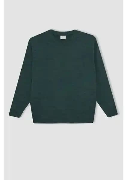 DeFacto Erkek Çocuk Haki Bisiklet Yaka Triko Kazak: Günlük Şıklık ve Rahatlık Sunar