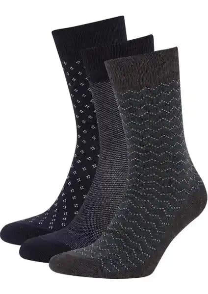 DeFacto Erkek Pamuklu Desenli 3'lü Soket Çorap: Günlük Kullanım ve Şıklık İçin Uygun Seçenek
