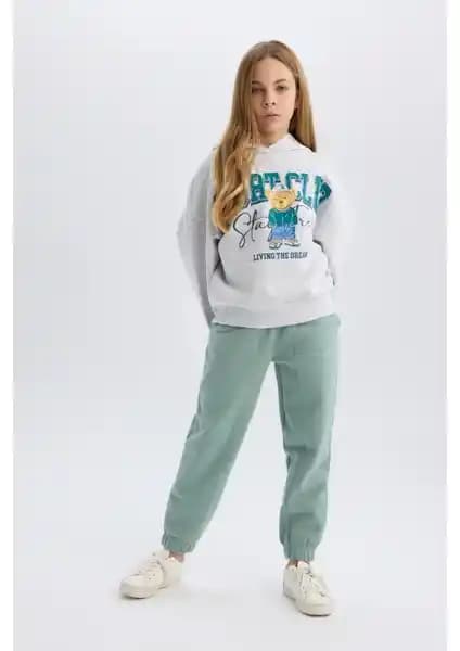 DeFacto Kız Çocuk Beli Paçası Lastikli Jogger Eşofman Altı Günlük Rahatlık İçin Uygun