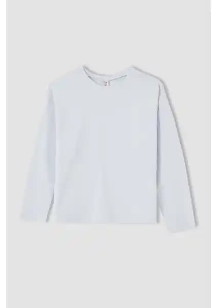 DeFacto Kız Çocuk Uzun Kollu Tişörtü Günlük Kullanım İçin Şık ve Rahat Tasarım