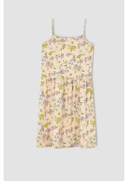 DeFacto Kız Çocuk Yazlık Çiçek Desenli Askılı Pamuklu Elbise Ürün Tanıtımı ve Özellikleri