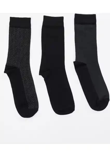 DeFacto Soket Çorap 3'lü Seti Konfor ve Dayanıklılık Sunan Erkek Çorapları