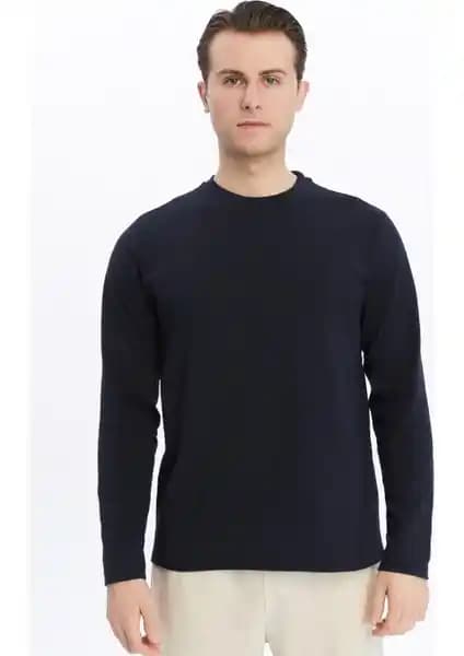 Defy's Erkek Bisiklet Yaka Uzun Kollu Pamuklu Tişört Şıklık ve Konfor Sunar