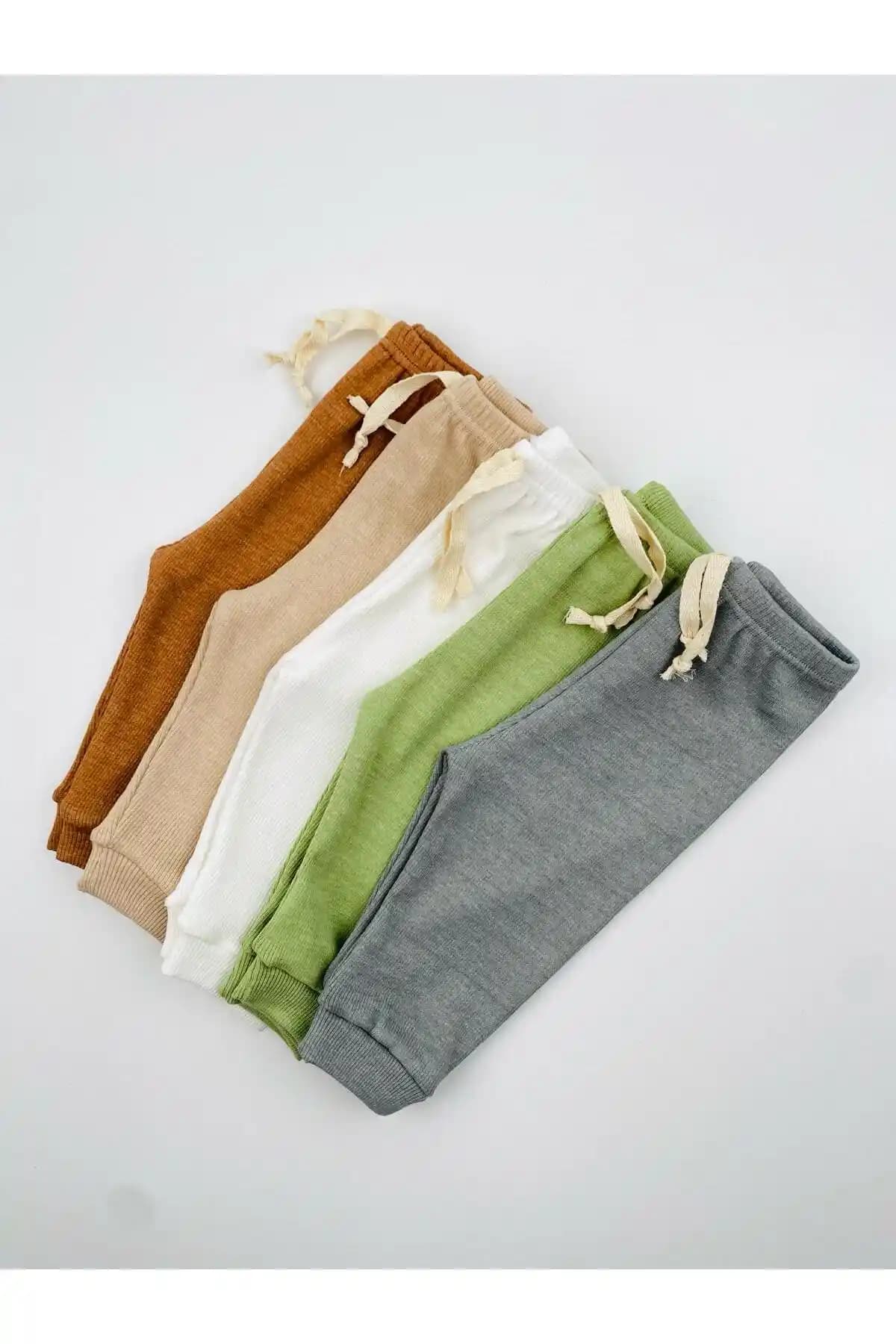 EFU BABY 5'li Esnek Kaşkorse Mevsimlik Bebek Pijama Altı Güvenli ve Rahat Kullanım