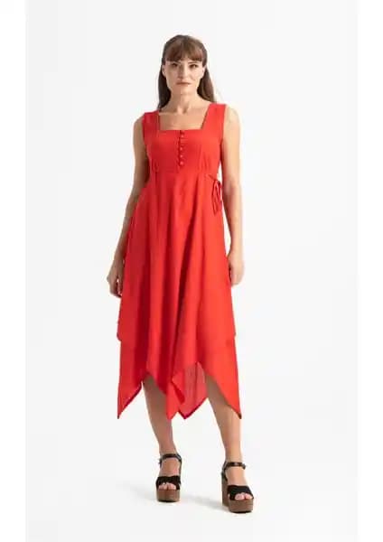 Eliş Şile Bezi Kolsuz Midi Boy Yazlık Elbise: Şık ve Rahat Yaz Giyim Seçeneği