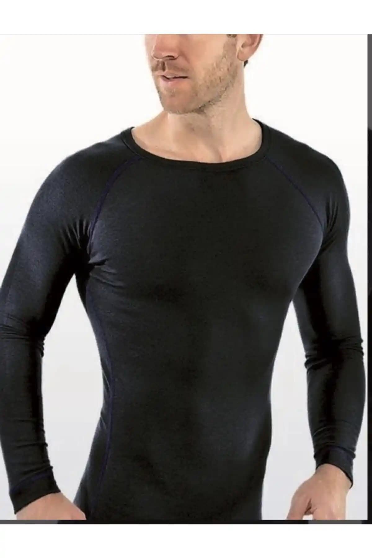 Erkek Siyah Uzun Kol Termal Atlet: Soğuk Havalarda Konfor ve Şıklık Sunar