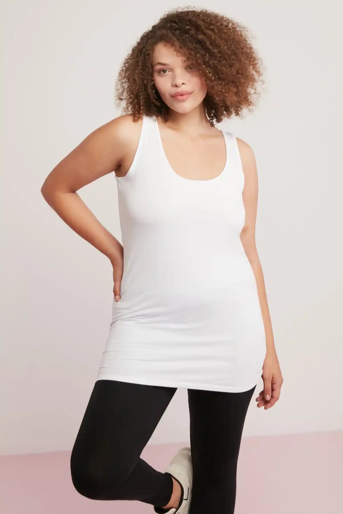 ETHIQUET Veronica Kadın Pamuklu Büyük Beden Vücuda Oturan Kalın Askılı Body