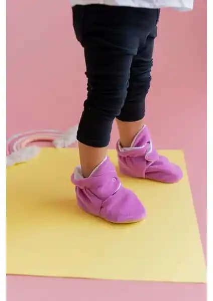 First Step Kaydırmaz Tabanlı Pamuk Astarlı Çıtçıtlı Gül Kurusu Panduf Ürün Tanıtımı ve Özellikleri