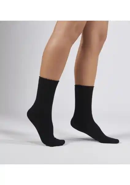 Forwena Siyah Modal Lastiksiz Dikişsiz Kan Soket Çorap Konfor ve Şıklık Sunar