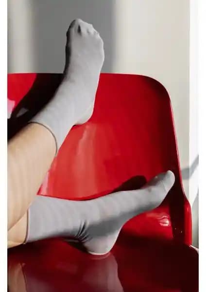 Forwena Titanyum Gri Modal Lastiksiz Dikişsiz Kadın Soket Çorap Günlük Rahatlık İçin