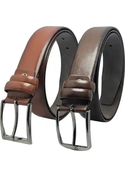 Genuine Leather Company Eds 2'li Erkek Klasik Kemerler Şık ve Dayanıklı Tasarım