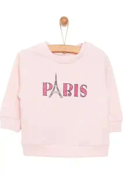 HelloBaby Basic Az Şardonlu Paris Desenli Bebek Sweatshirtleri Günlük Kullanım İçin Uygun