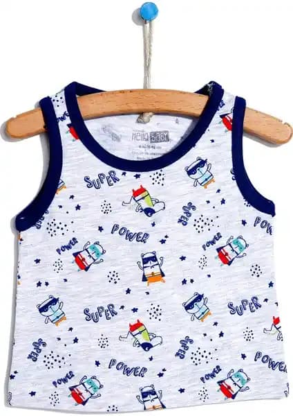 HelloBaby Basic Erkek Bebek Atlet Tişörtü Yüksek Kalite Pamuklu ve Renkli Tasarım