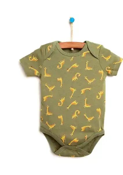 HelloBaby Empirme Desen Kısa Kol Body Bebekler İçin Rahat ve Şık Yazlık Kıyafet