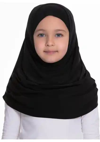 Hürrem Bone Siyah Pratik ve Şık Çocuk Tesettür Bone Modeli 78_01