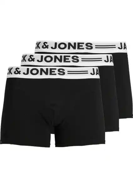 Jack & Jones SENSE 3'lü Siyah Erkek Boxer Seti Yüksek Kalite ve Konfor Sunar
