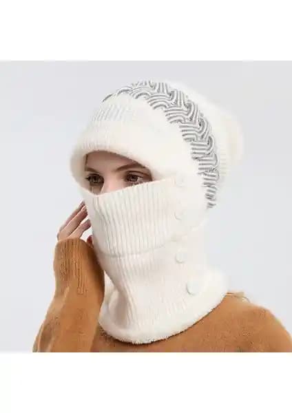 Kadınlar İçin Çok Yönlü Kışlık Şapka ve Atkı Takımı Yüksek Kalite ve Şıklık Sunar