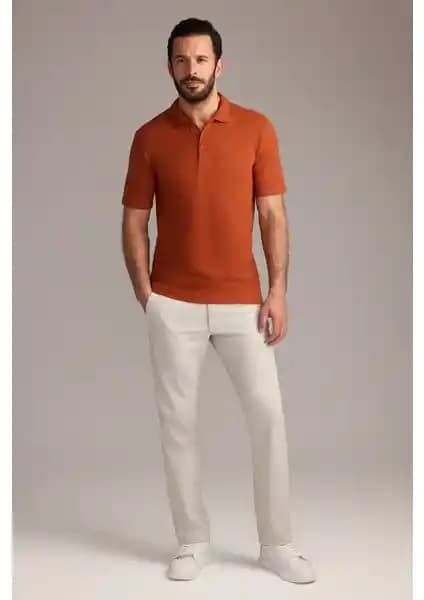 Kiğılı Polo Yaka Regular Fit Nakışlı Pamuklu Tişört Erkekler İçin Günlük Şıklık ve Konfor